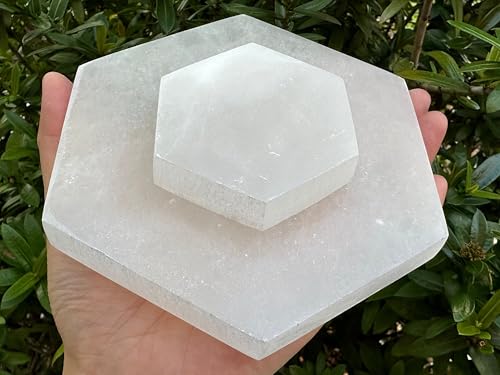 Plato de Selenita Hexagonal de 3" GAF TREASURES miniatura 5