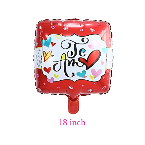 12Pcs Valentine's Day Party Balloons Square Shaped Foil Balloons Spanish Te Amo Mylar Balloons For Valentines Day Anniversary Wedding Party Decorations Supplies #TOP4