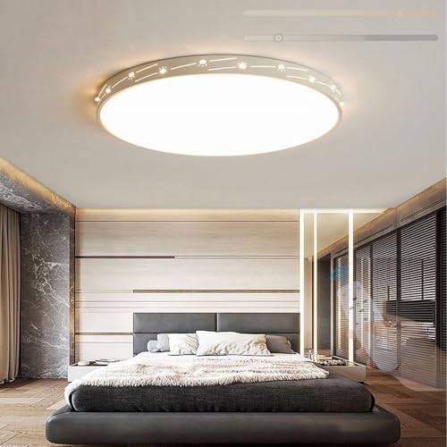 Plafonnier LED dimmable rond 50cm avec télécommande pour salon