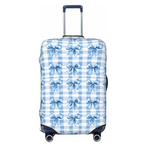 Blue Bows Elastic Travel Luggage Covers Dustproof Scratch-Resistant Suitcase Protector Fit 22-24 Inch