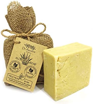 Dr.Ancient Aloe Vera Soap Bar Organic Natural Vegan Traditional Handmade Antique - Rejuvenate Your Skin Naturally! Absolutely No Chemicals! Pure Natural Soap!