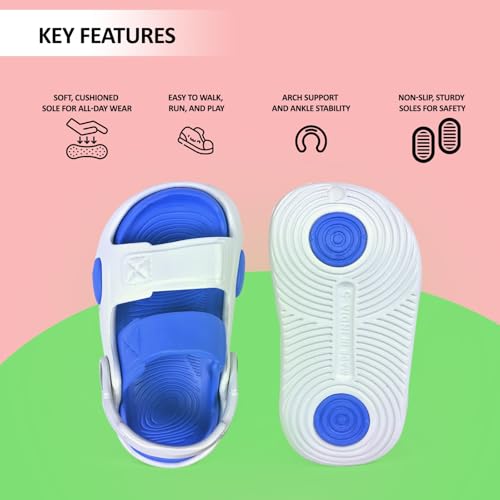 Image of GLJ Kids Comfort Clogs Sandals For Boy And Girl, 1 to 4 Years, Two-Strap Design, Easy To Wear Slip On, Dust and Waterproof, 7101