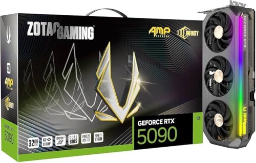Image of ZOTAC Gaming GeForce RTX 5090 AMP Extreme Infinity Graphics Card, 32GB, Triple Fan, RGB, Dual BIOS