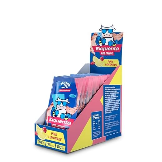 +Mu Pré Treino Exquenta Sabor Pink Lemonade - Display com 15 sachês - 300g