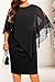 Pinup Fashion Plus Size Black Dress for Women Funeral Cape Dress Elegant Cocktail Wedding Guest Semi Formal Party Midi Dress Bodycon