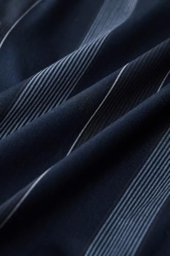 Image of SNITCH Men's Casual Luxe Shirt | Slim Fit Full Sleeve Classic Collar Striped Design | Premium Cotton Blend & Breathable Fabric for Everyday & Semi-Formal Wear
