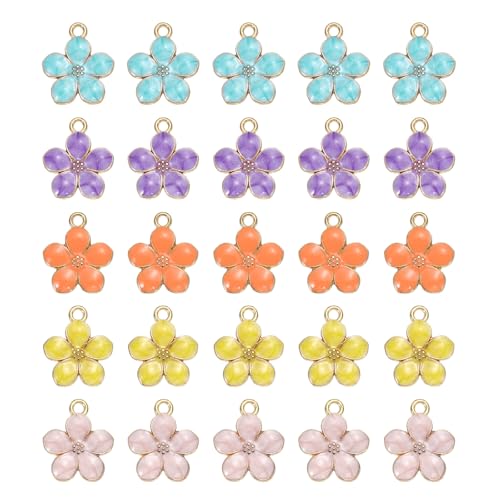 Breloque fleur de cerisier en alliage doré pour bijoux DIY et accessoires créatifs