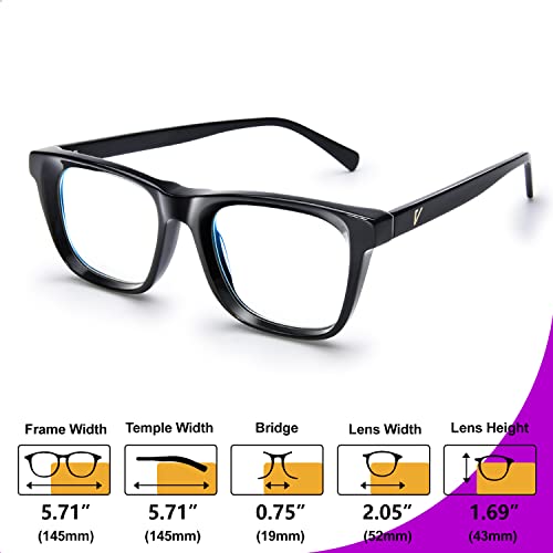 Image of VISOONE Square Blue Light Blocking Glasses TR90 Clear Lens for Women Men BONA
