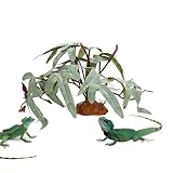 Zasdvn Plantas artificiales para reptiles, decoración de acuario verde artificial, decoración de hojas de terrario de serpiente, para acuario, desierto de agua dulce, tortuga, betta, gecko, leopardo