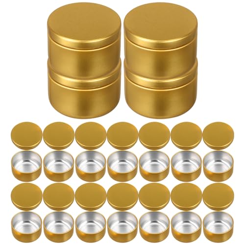 Uonlytech 24Pcs Aluminum Candle Storage Jars Round DIY Candle Tins for Crafting and Home Organization Durable and Reusable Containers for and Travel