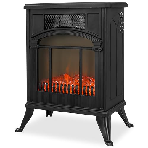 Elektrokamin mit Heizung Heizlüfter energiesparend Kaminillusion Flammeneffekt Elektroheizung geräuscharm Elektrische Heizung Fernbedienung Kaminofen Elektro Kamin mit Knistereffekt 1900W