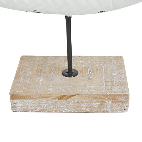 Deco 79 Wood Fish Sculpture, 12" X 4" X 16", White #TOP4