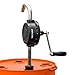 Groz 44081 Industrial Rotary Fuel Transfer Pump, 10 GPM Cast Iron Hand Pump with Anti-Static Hose & Non-Sparking Nozzle for Diesel, Gas, Oil Drums
