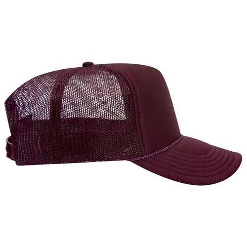 Image of OTTO Polyester Foam Front 5 Panel High Crown Mesh Back Trucker Hats in 97, Bulk, Wholesale