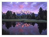 Montaggio non richiesto. Opere d\'arte Italia Teton Gamma all\'alba, Schwabacher Landing, Parco Nazionale del Grand Teton, Wyoming-Carta Art-26x50cm