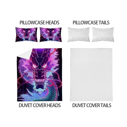 Housse de couette dragon 200x200 flying animauxs imprimé 3D lit double - 4