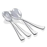 Klikel Silver Plastic Spoons – 125 Count - Heavy Duty Disposable Silverware -– Elegant Party Cutlery - Reusable Paper Good Supplies For Dinner Parties