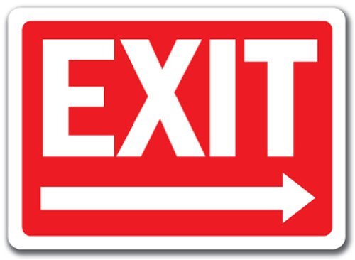 Exit Sign with Right Arrow - 10