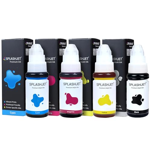 Image of Splashjet GI 790 Compatible Refill Ink for CN Pixma G2010, G2000, G1010, G1000, G3010, G3000, G4010, G4000 Printer for CN Inktank Printer Ink (70gm X C /M /Y /BK) (Pack of 4) - 501797