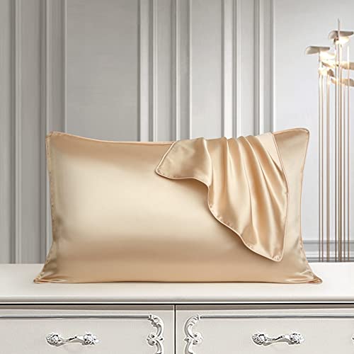Silky Luxury Satin Pillow Case for Hair & Facial Skin to prevent wrinkles Hidden Zipper (Champagne, Standard(50x75cm) 2 Pk) - Image 2