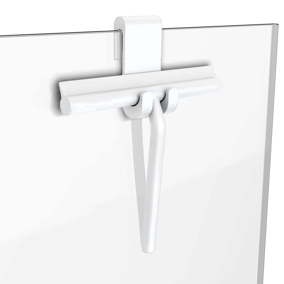 Sponsored Ad – Silicone Shower Squeegee - Hook with Wiper Blade for Shower Doors - Bathroom Squeegee (White, 8.25'')