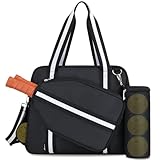 Movker Pickleball Set Tragetasche für Damen Herren mit Schläger Paddle Tasche Externen Ballsack und Verstellbaren Schultergurt Zaun Haken