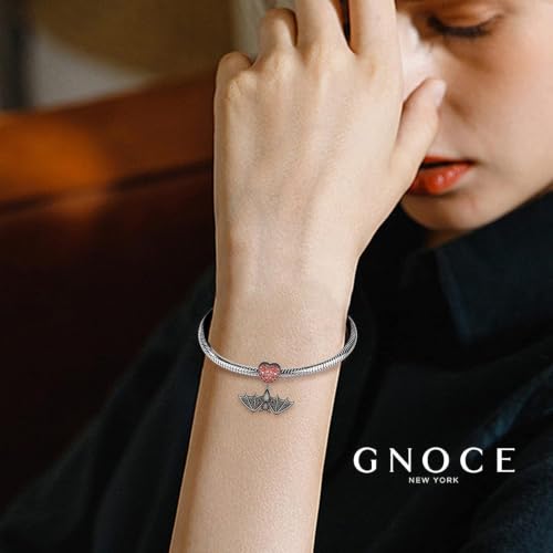 Image of GNOCE Witch Cauldron Pendant Charm,S925 Sterling Silver with Ruby Gemstones Dangle Charms Bead For Bracelets /Necklace Jewelry Gift For Women Girls Wife Daughter