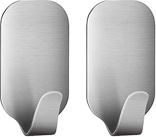 Accufix Premium Self Adhesive Hooks, 2 Pack, 3M Wall Hooks, Stick On Hooks Strong, Sticky Hooks for Hanging, Hooks for Back of Door, Wall Hook, Kitchen Hooks, Door Hooks for Bedrooms, Bathroom Hooks