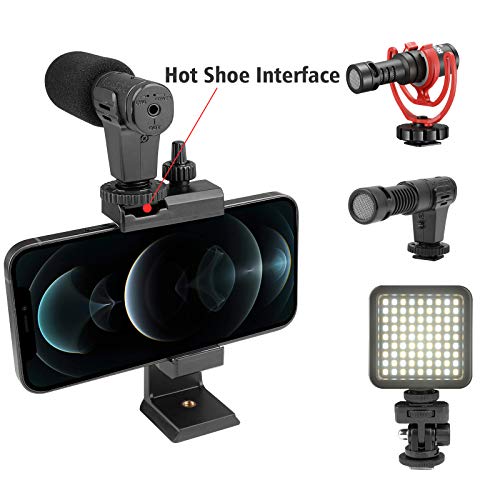 Phone Vlogging Holder,Cell Phone Camera Handle Grip Stabilizer,Ergonomic Phone Video Stabilizer,Handheld Selfie Stick Smartphone Holder With Cold Shoe Mount For Mic/Flash Light,With Wrist Strap #TOP3