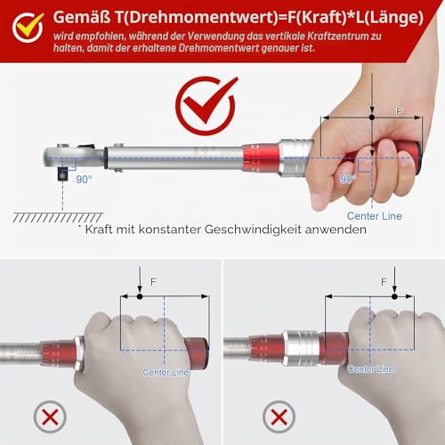 VANPO Drehmomentschlüssel 1/4 Zoll, 3-25 Nm Drehmomentschlüssel Fahrrad & Motorrad Set...