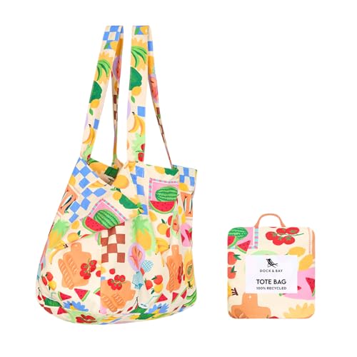 Dock & Bay Everyday Beach Tote Bag - Reusable Beach Handbag & Shopping Carrier - Supper Club