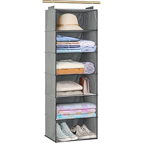 SLEEPING LAMB 6 Shelves Hanging Closet Organizer Cover