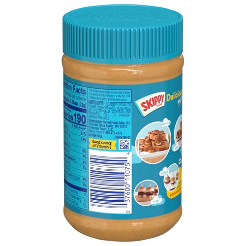 SKIPPY Peanut Butter, Creamy, 7 g protein per serving, 16.3 Ounce (Pack of 12)