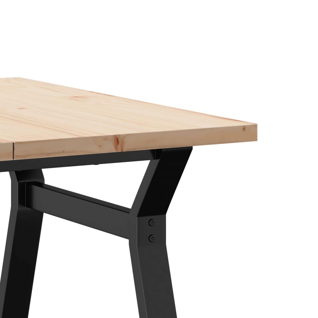 Stolik kawowy z litego drewna sosnowego ze stalowym stelażem, 80 x 80 x 45,5 cm, prostokątny, stabilny i trwały, do salonu, jadalni, kuchni, mebli do siedzenia