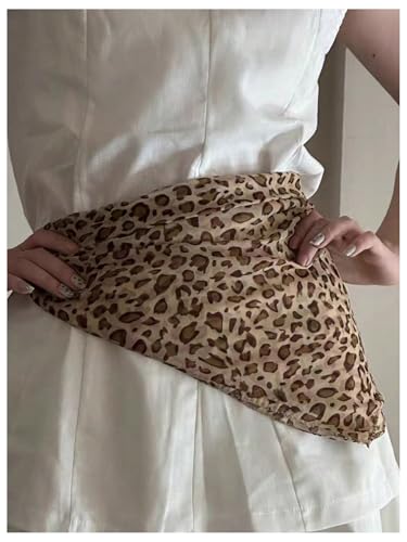 WDIRARA Women's Leopard Print Hair Scarf Cheetah Bandana Square Head Wraps Scarf4