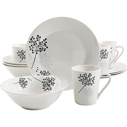 Gibson Home Netherwood Round Dinnerware Set, Service for 4 (12) Piece, White