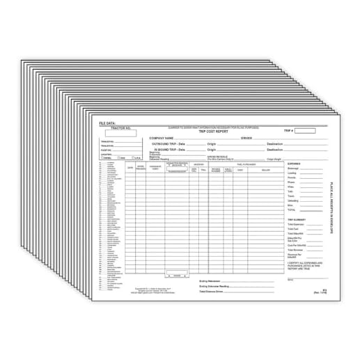Self-Contained Trip Cost Report Envelopes 25-pk