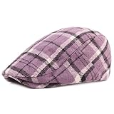 Plaid Newsboy Hats for Men Women Tweed Flat Cap Hat Adjustable Vintage Ivy Caps Gatsby Hat Driving H