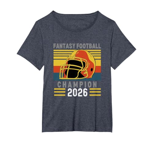 Fantasy Football 2026 League Champion Winner, 2026 FFL Champ T-Shirt, Women's Plus, Heather Blue, 4X