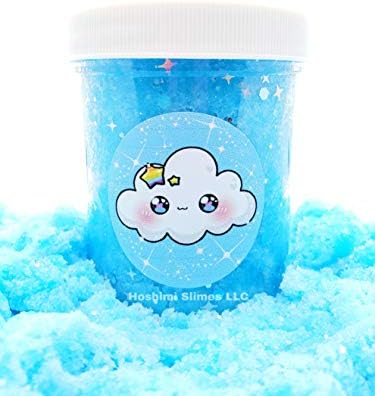 Shimmering Blue Handmade Cloud Slime -Hoshimi Slimes