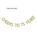 Gold Glitter Cheers to 75 Years Banner - 75th Birthday Party Decorations Celebration Ideas - NO Assembly Required