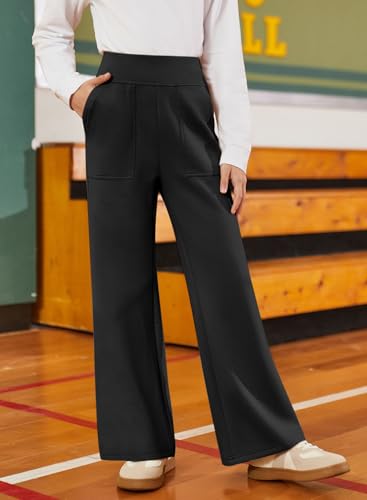 blibean Tween Girls Bell Bottom Pants School Uniform Stretchy Leggings Size 6-15 Years2