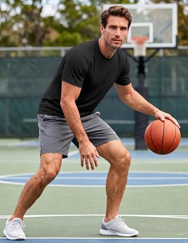Image of COOFANDY Mens Muscle T Shirts Short Sleeve Slim Fit Tshirts Gym Workout Athletic Crewneck Shirt