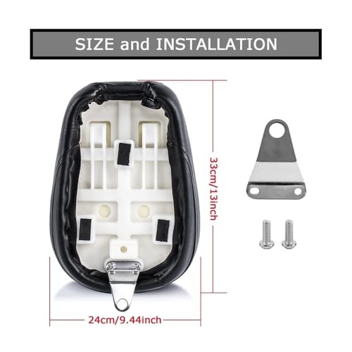 Coussin de selle passager arrière moto noir pour custom V-Star XVS 650 - 4