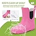 Hehainom Girls Rain Boots Toddler Kids Rain Boots Size 8 Hot Pink Waterproof Rainboots Easy-on Light Weight Chelsea Rain Shoes