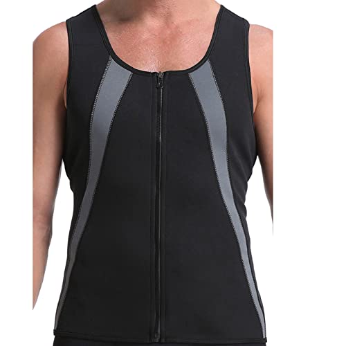 Vêtements sauna athlétique pour hommes avec fermeture en zip et maintien corporel