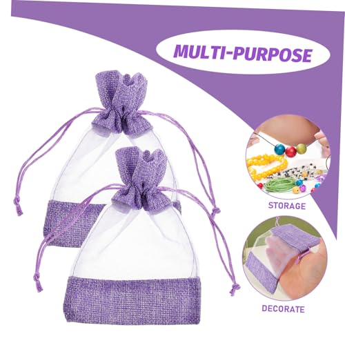 Cabilock 10 sacos de sachet lavanda vacíos con cordón miniatura 7