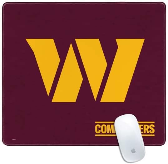 Skinit Medium Gaming Mouse Pad - Officially Licensed Washington Commanders Distressed Design with Stitched Edges, Waterproof, Non-Slip Rubber Base, Desk Mat for Keyboard & Mouse, 17.7" x 15.75" inches
