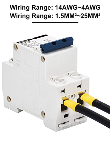 Dihool Miniature Circuit Breaker Din Rail Mount 25 Amp 2 Pole Ac 110V Low Voltage Disconnect Switch #TOP4