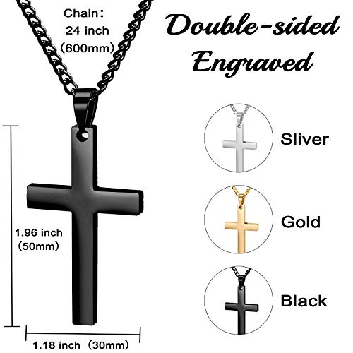 Personalized Cross Necklace-Custom Engraved Necklace-Pendant Necklace for Men3